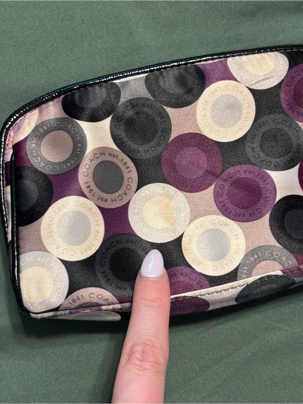 Coach snaphead circle Purple, Black & Cream Cosmetic Pouch